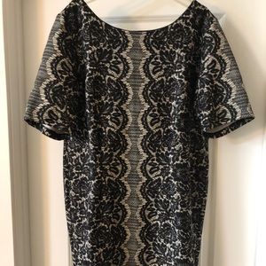 Black and cream scuba dress